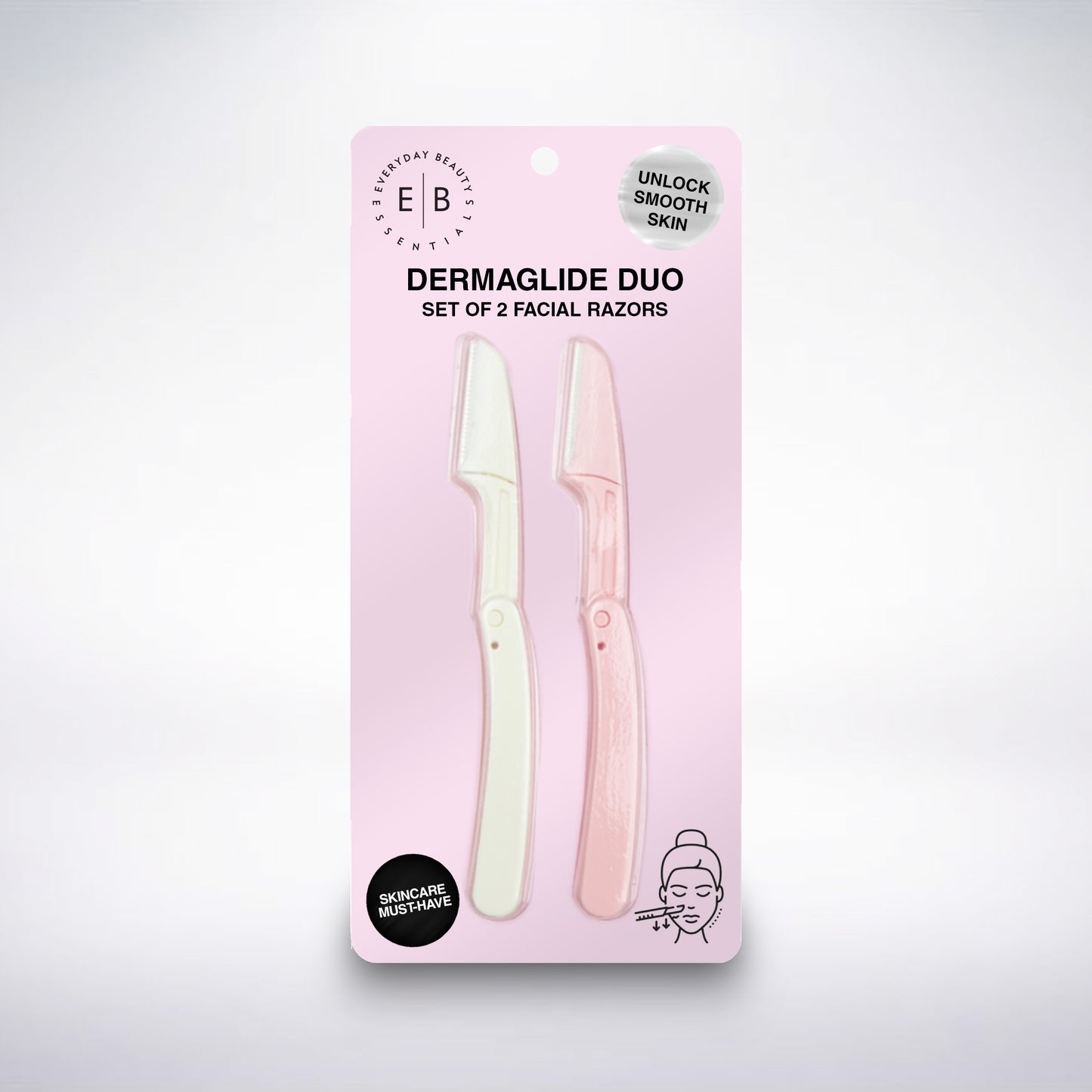 DERMAGLIDE DUO – Set of 2 Facial Razors