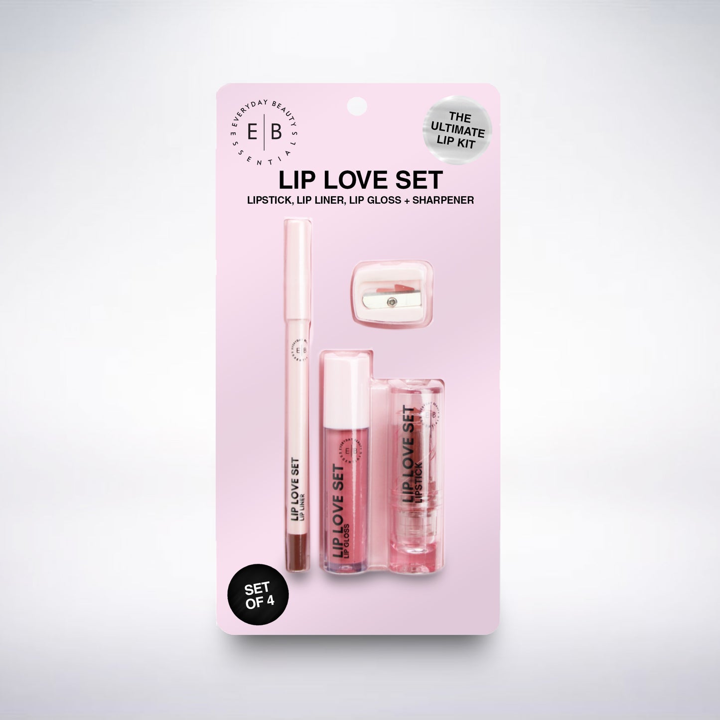 LIP LOVE SET – LIPSTICK, LIP LINER, GLOSS + SHARPENER
