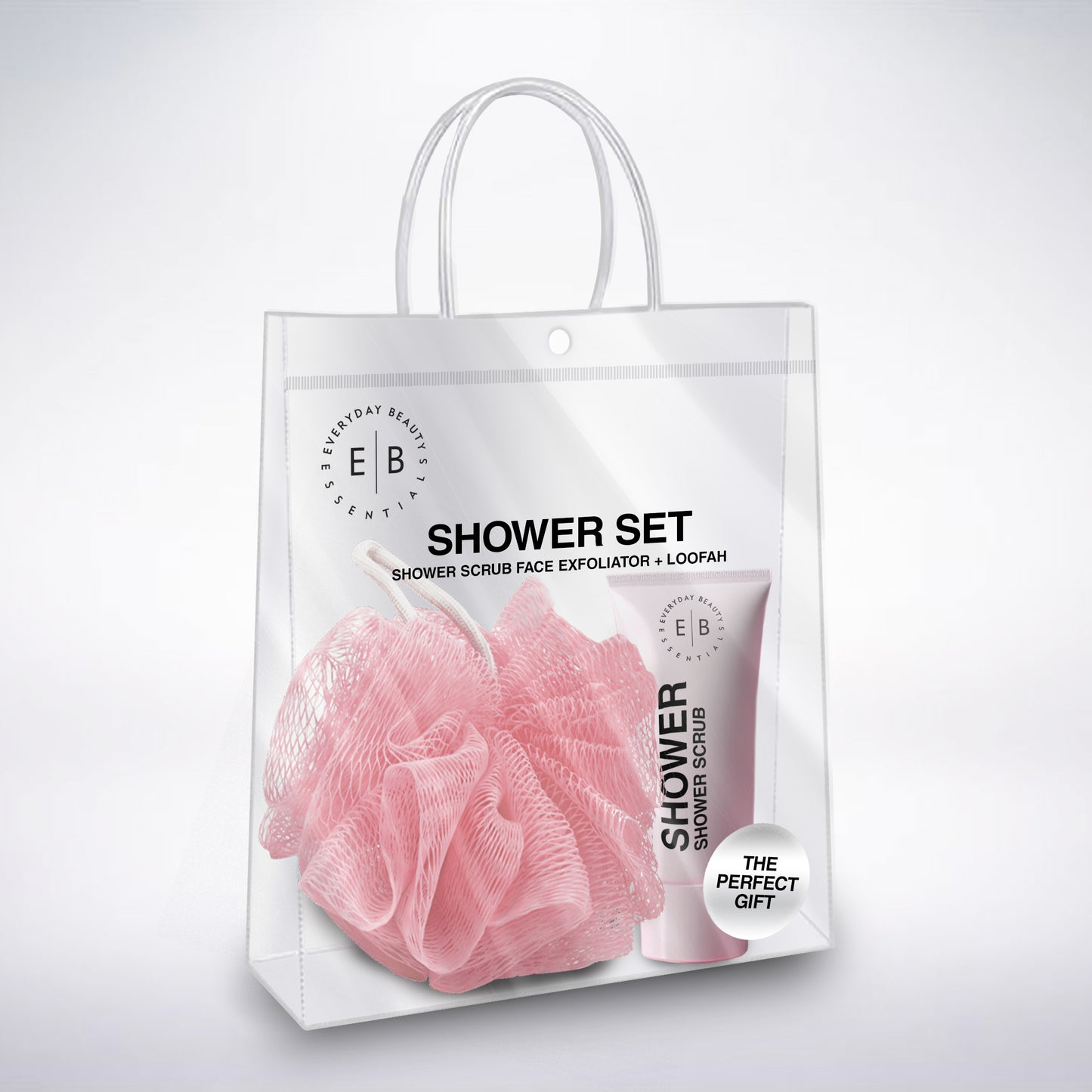 SHOWER SET – SHOWER SCRUB, FACE EXFOLIATOR + LOOFAH