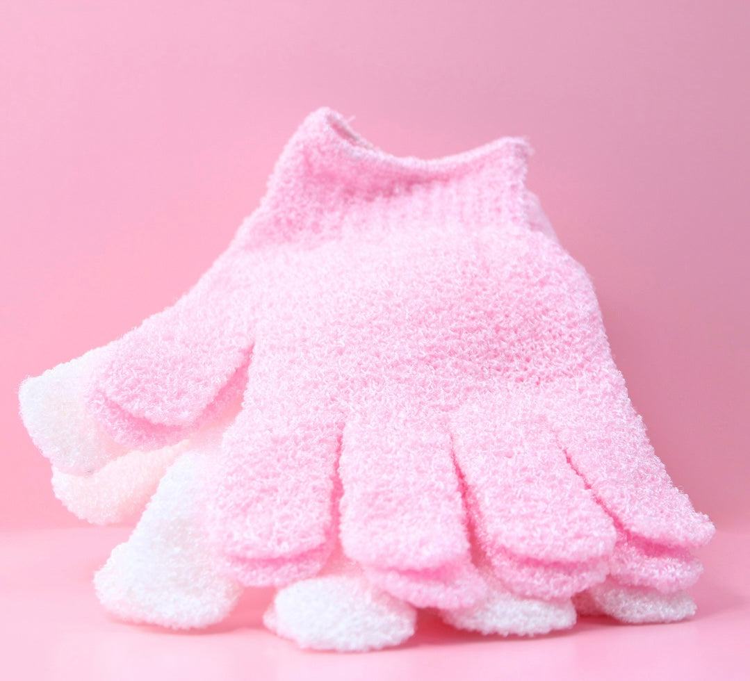 SCRUB-A-DUB ā EXFOLIATING SHOWER GLOVES